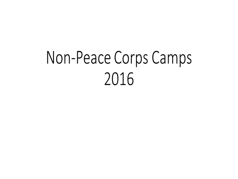 Non-Peace Corps Camps 2016
